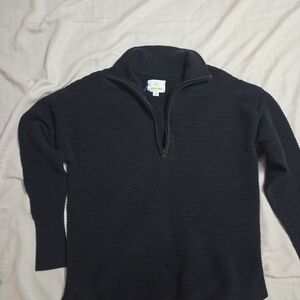 Aerie Womens Dark Blue Zip-Up Sweater